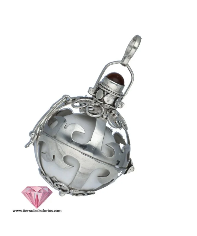 Llamador de Angeles Bola Blanca 28mm, Plata de Ley Llamador de Angeles Bola Blanca 28mm, Plata de Ley