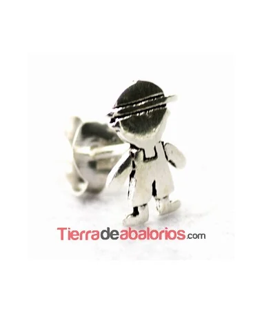 Pendiente Niño 10x7mm, Plata de Ley Pendiente Niño 10x7mm, Plata de Ley