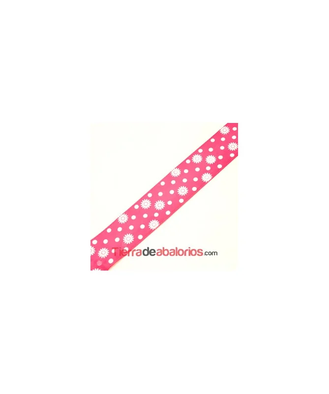 Cinta Poliester 39mm Estampada Fucsia Fluor