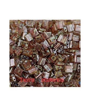 Tila Bead Miyuki 5mm TL4505 Light Smoked Topaz Picasso Tila Bead Miyuki 5mm TL4505 Light Smoked Topaz Picasso