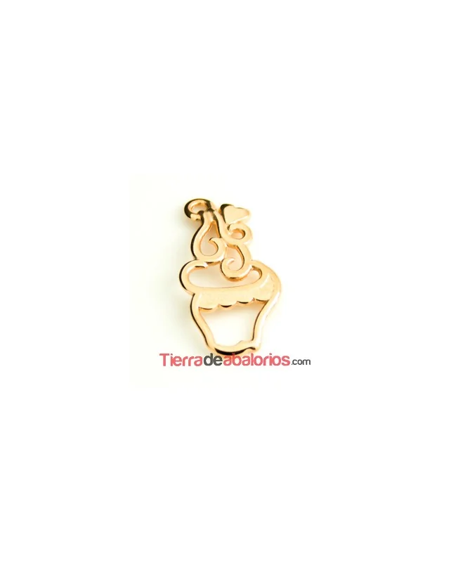 Colgante Cupcake 32x17mm, Oro Rosa