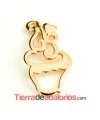 Colgante Cupcake 32x17mm, Oro Rosa