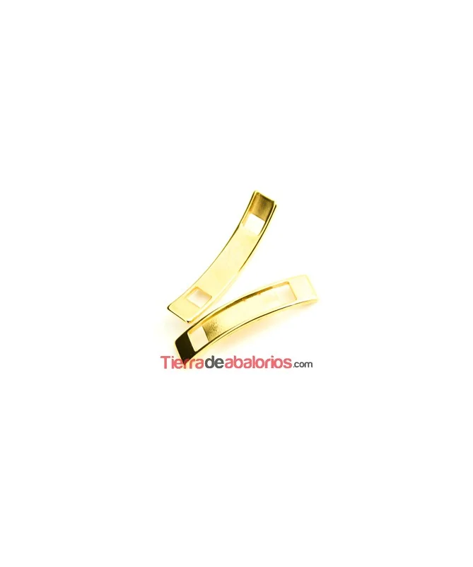 Pasador Curvo para Vaquetilla 36x8mm Agujero 5x4mm Dorado