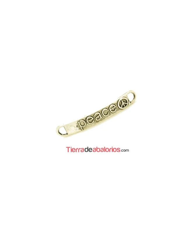 Conector Curvado 38x6mm Peace, Plateado