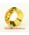 Rondel Dorado con Strass 10mm Agujero 4,3mm Light Topaz