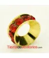 Rondel Dorado con Strass 10mm Agujero 4,3mm Light Siam