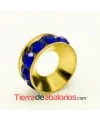 Rondel Dorado con Strass 10mm Agujero 4,3mm Sapphire