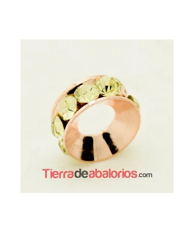 Rondel Oro Rosa con Strass 10mm Agujero 4,2mm Jonquil Rondel Oro Rosa con Strass 10mm Agujero 4,2mm Jonquil
