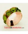 Rondel Oro Rosa con Strass 10mm Agujero 4,2mm Olivine