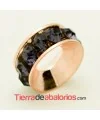 Rondel Oro Rosa con Strass 10mm Agujero 4,2mm Tanzanite