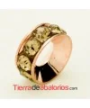 Rondel Oro Rosa con Strass 10mm Agujero 4,2mm Light Colorado