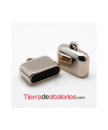 Terminal Laminado 28x23mm Agujero 25x9mm Oro Rosa