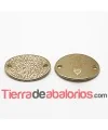 Entrepieza Oval 28x20mm Keep Calm and -Heart- Dorada