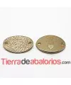 Entrepieza Oval 28x20mm Keep Calm and -Heart- Dorada
