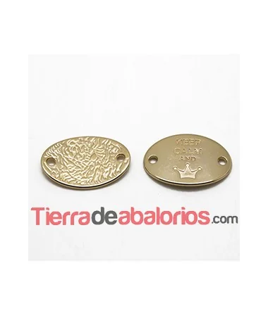 Entrepieza Oval 28x20mm Keep Calm And -Queen- Dorada Entrepieza Oval 28x20mm Keep Calm And -Queen- Dorada