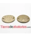 Entrepieza Oval 28x20mm Keep Calm And -Queen- Dorada