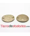 Entrepieza Oval 28x20mm Keep Calm And -Queen- Dorada