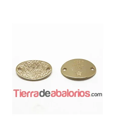 Entrepieza Oval 28x20mm Keep Calm And -Star- Dorada