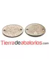 Entrepieza Oval 28x20mm Keep Calm And -Queen- Oro Rosa