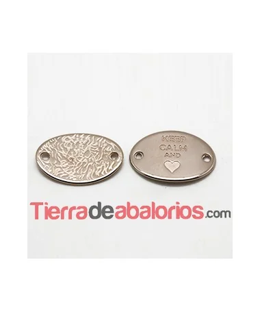 Entrepieza Oval 28x20mm Keep Calm And -Heart- Oro Rosa Entrepieza Oval 28x20mm Keep Calm And -Heart- Oro Rosa