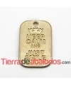 Colgante Keep Calm And Just Smile 40x25mm, Dorado