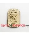 Colgante Keep Calm And Kiss Me 40x25mm, Dorado