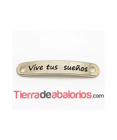 Entrepieza Curvada 37x7mm Vive tus Sueños, Dorada Entrepieza Curvada 37x7mm Vive tus Sueños-Dorada