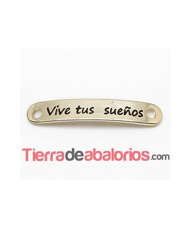 Entrepieza Curvada 37x7mm Vive tus Sueños-Dorada