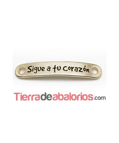 Entrepieza Curvada 37x7mm Sigue a tu Corazón-Dorada Entrepieza Curvada 37x7mm Sigue a tu Corazón-Dorada