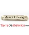 Entrepieza Curvada 37x7mm Amor y Felicidad-Dorada