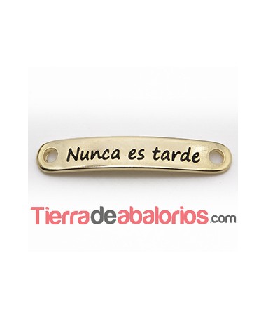 Entrepieza Curvada 37x7mm Nunca es Tarde-Dorada