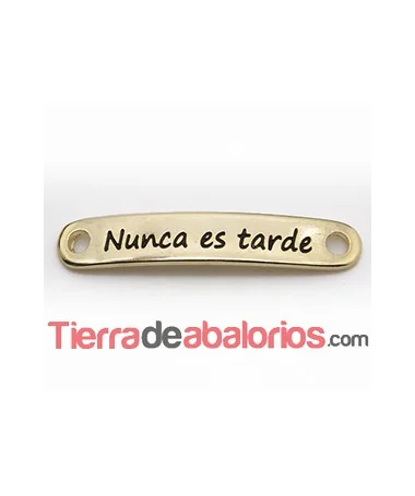 Entrepieza Curvada 37x7mm Nunca es Tarde-Dorada Entrepieza Curvada 37x7mm Nunca es Tarde-Dorada