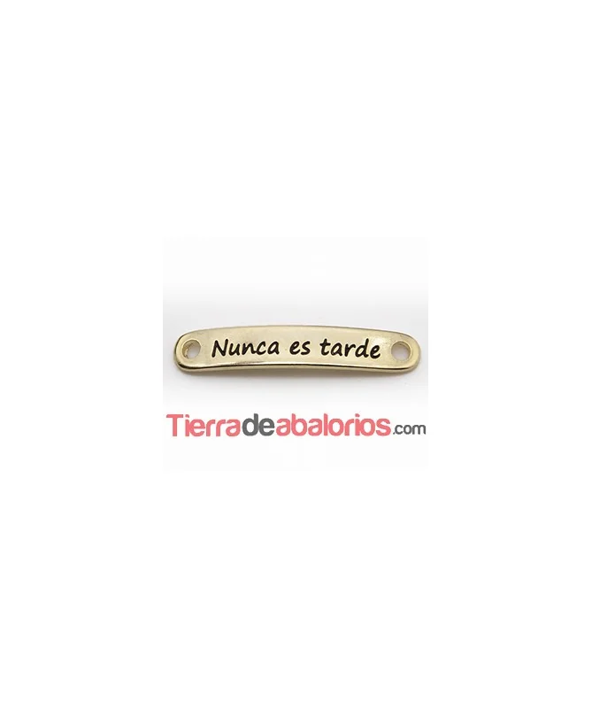 Entrepieza Curvada 37x7mm Nunca es Tarde-Dorada