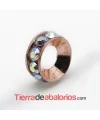 Rondel Oro Rosa con Strass 10mm Agujero 4mm Cristal AB