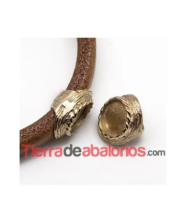 Entrepieza Regaliz 20x14mm para Cabujón de 12mm, Agujero 10x7mm Dorada | Tierra de Abalorios