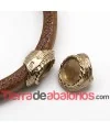 Entrepieza Regaliz 20x14mm para Cabujón de 12mm, Agujero 10x7mm Dorada | Tierra de Abalorios