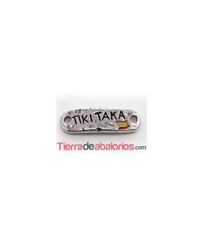 Conector Curvado 36x12mm Tiki Taka, Plateado
