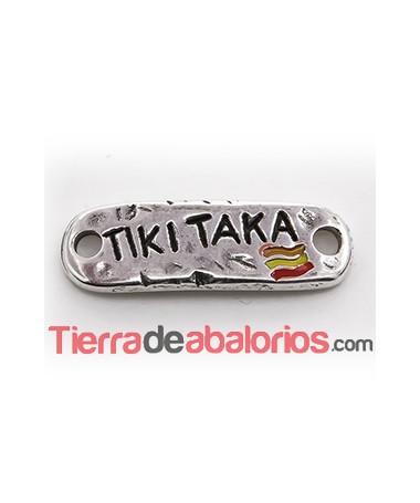 Conector Curvado 36x12mm Tiki Taka, Plateado