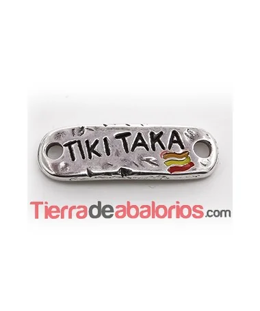 Conector Curvado 36x12mm Tiki Taka, Plateado Conector Curvado 36x12mm Tiki Taka, Plateado