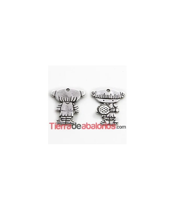 Charm Lolita 21x17mm Tenista, Plateada