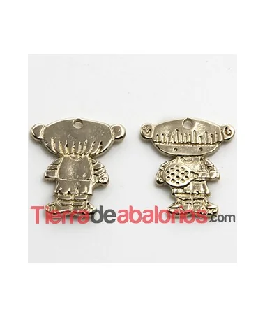 Charm Lolita 21x17mm Tenista, Dorada