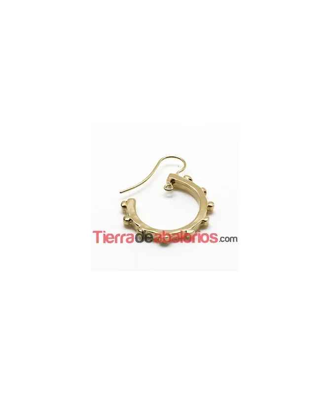 Pendiente Arpon con Aro y Anilla, Dorado