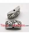 Pieza para Anillo 26x12mm Flores y Corazones, Plateado