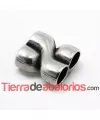 Entrepieza para Cordón 26x24mm con 2 Agujeros 10mm, Plateado