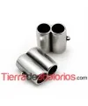 Tubo Doble 26x28mm 2 Agujeros de 10mm, Plateado