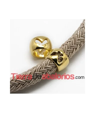 Tubo Mariposa 10x15mm Agujero 10mm, Dorado Tubo Mariposa 10x15mm Agujero 10mm, Dorado