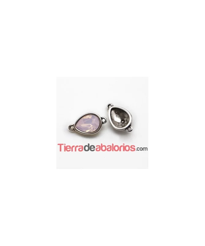 Conector para Cabujón Paar 14x10mm, Plateado
