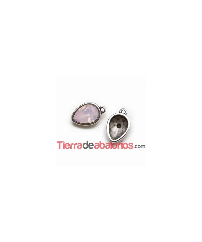 Colgante Engaste para Cabujón de 14x10mm, Plateado