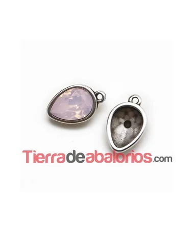 Colgante Engaste para Cabujón de 14x10mm, Plateado