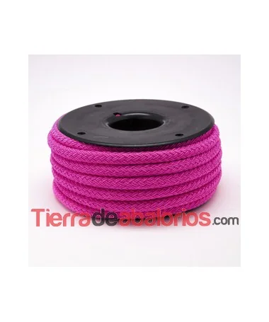 Cordón Trenzado de Rayón 9mm Fucsia Fluor